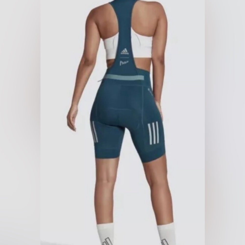 Adidas Women's Teal Parley  Cycling Shorts bib NWT - Picture 2 of 16
